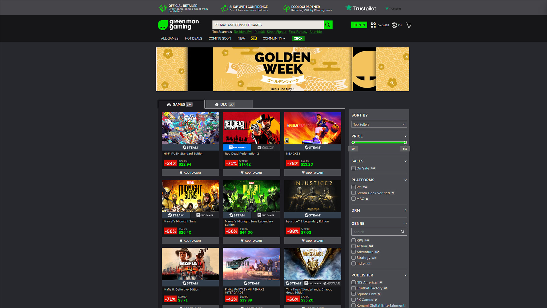 Green Man Gaming Golden Week Sale