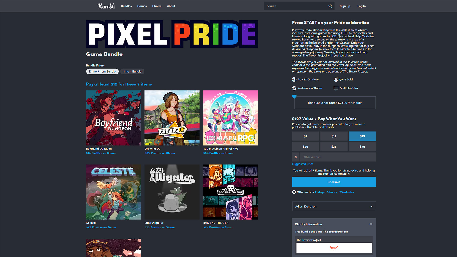 Humble Bundle Pixel Pride Game Bundle