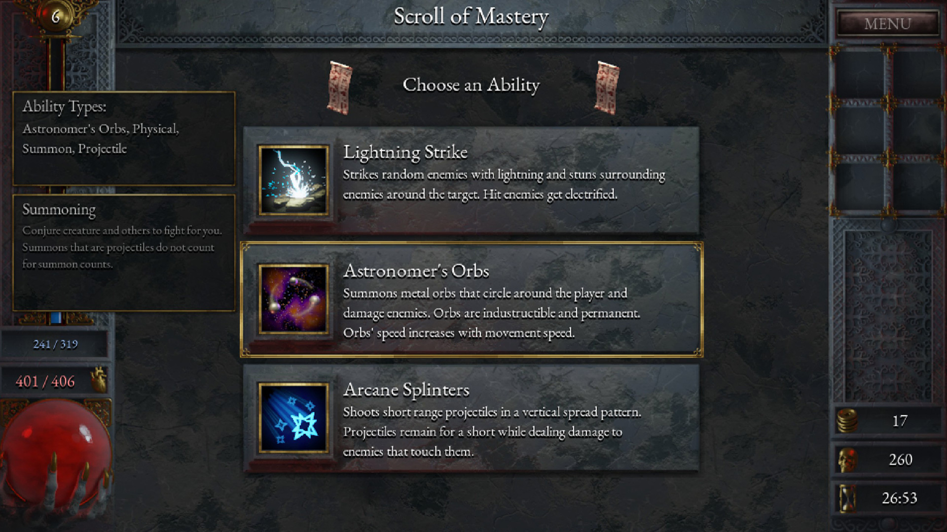 The Scroll of Mastery are essentially passive skills that help enhance your damage