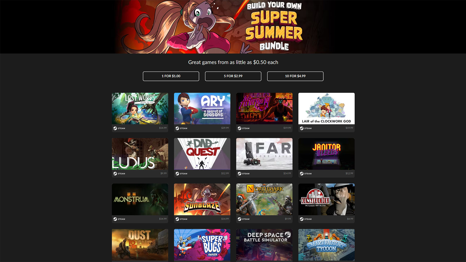 Fanatical's Build Your Own Super Summer Bundle gets you 10 games for $4.99