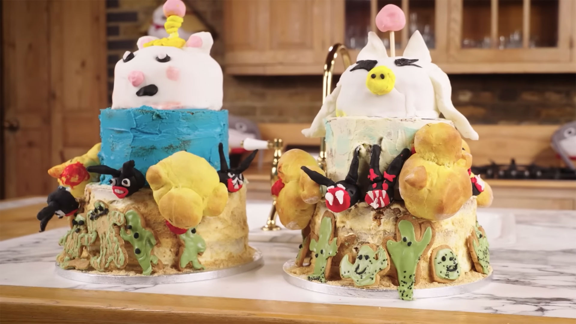 The voice actors for Estinien, Thancred, Alisaie, and Alphinaud tried to recreate the 8th Birthday Cake made by Bake-off star Kim-Joy
