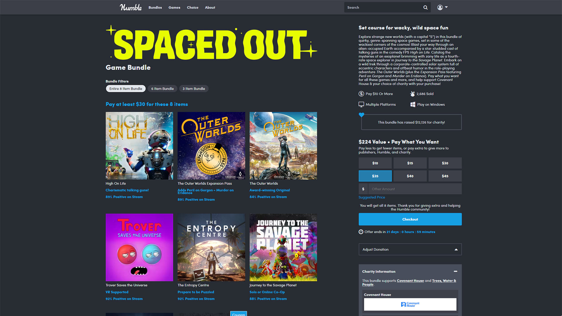 The Spaced Out Bundle is available at Humble for the next three weeks