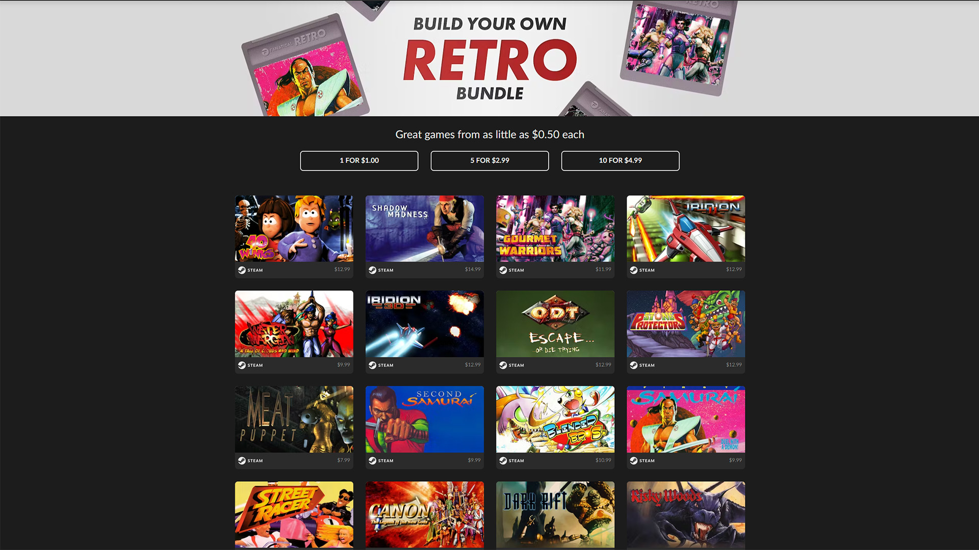 You can currently get 10 retro games for just $4.99 at Fanatical