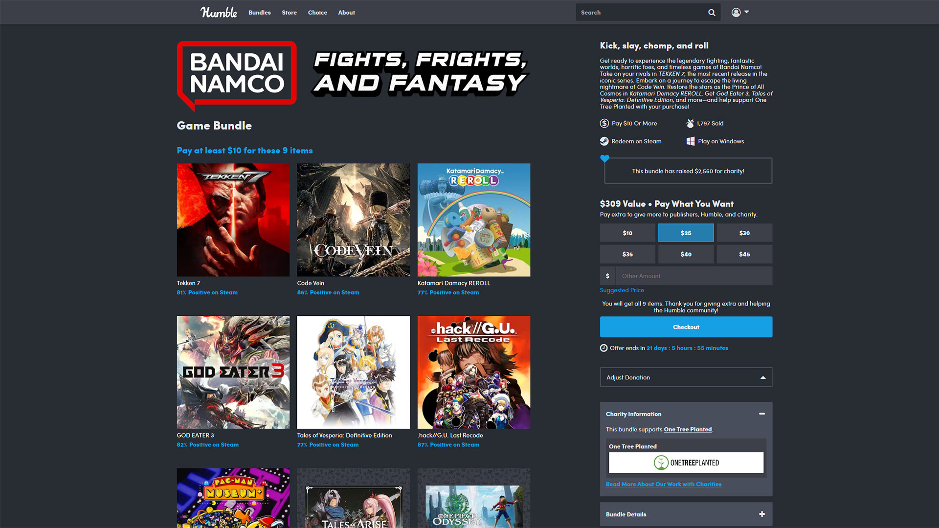 The Bandai Namco Humble Bundle gets you seven games and two coupon for $10