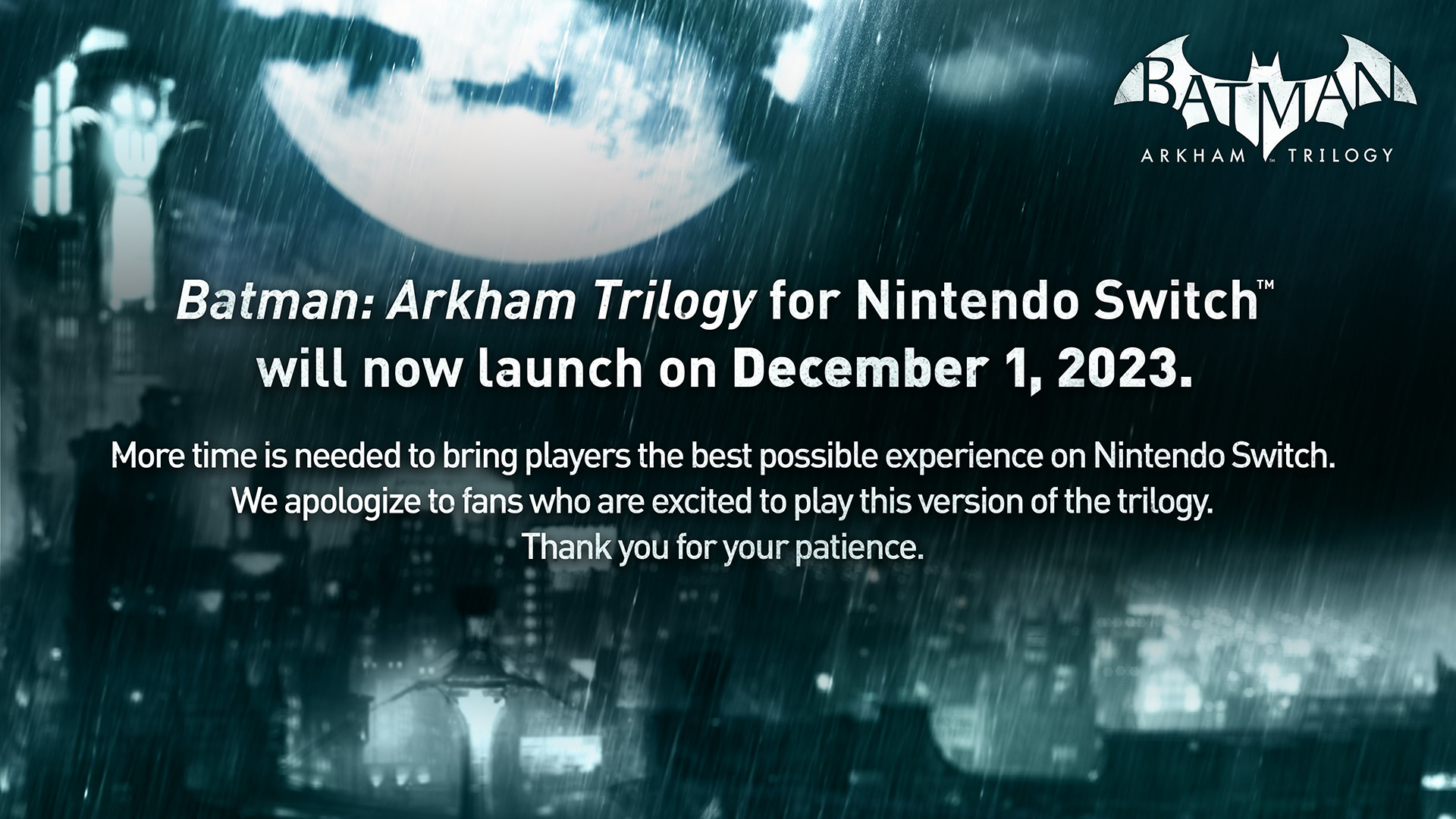 Batman: Arkham Trilogy for Switch is no longer releasing this month