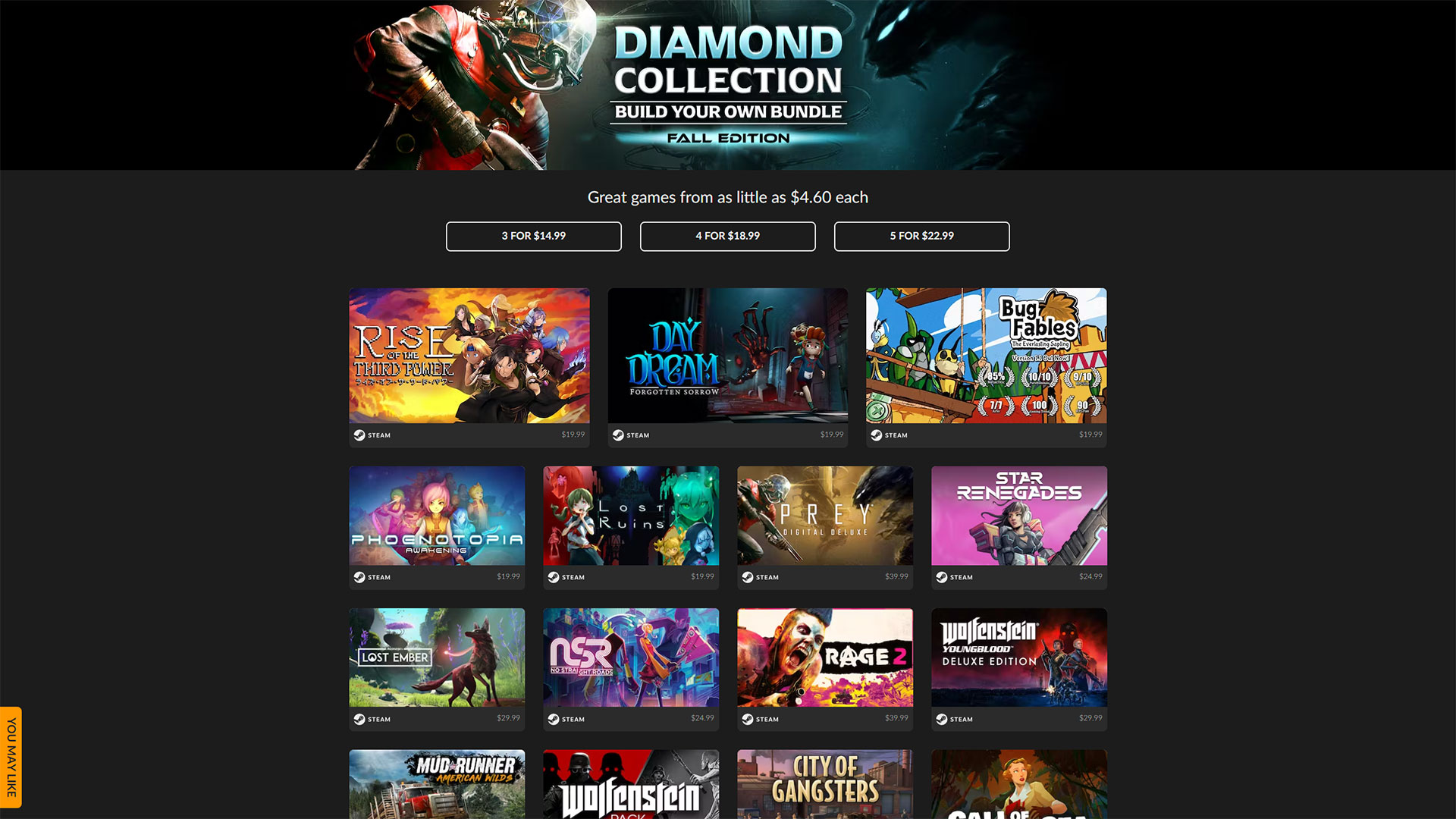 The Diamond Collection Build Your Own Bundle Fall Edition is now available at Fanatical