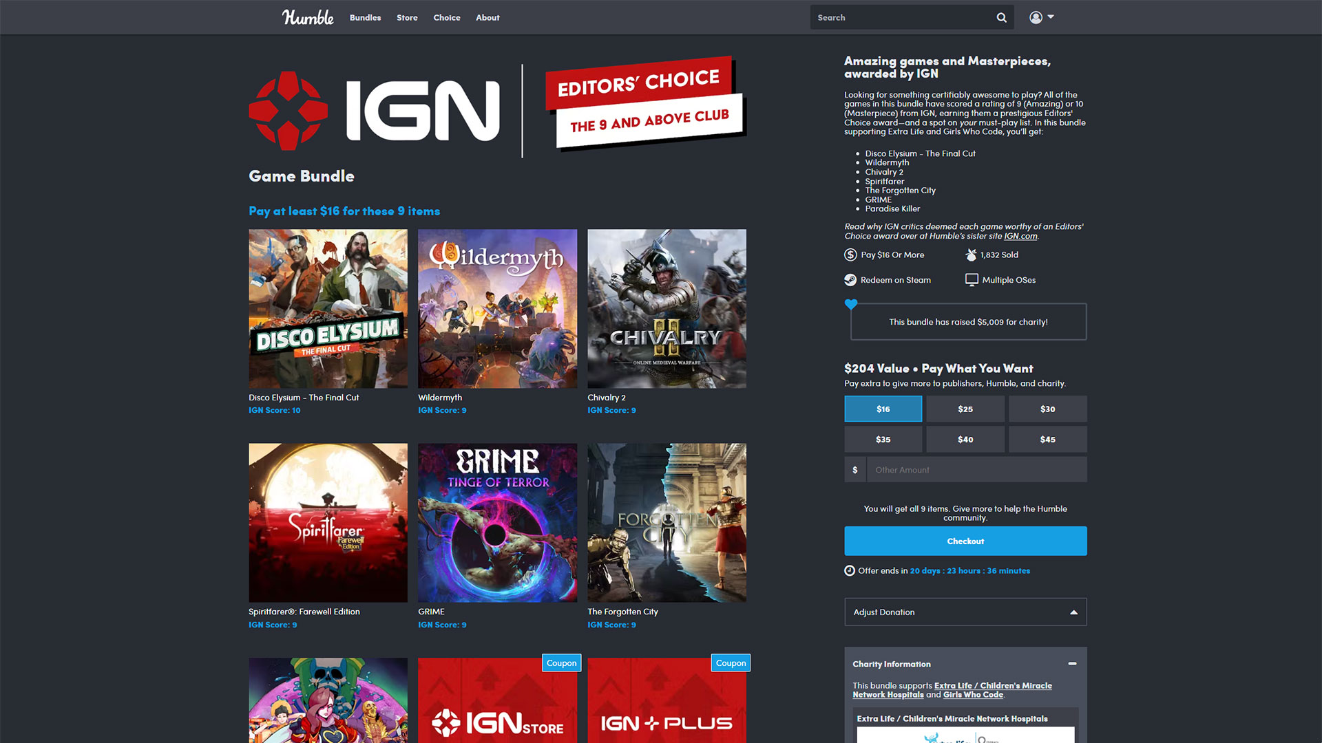 The IGN Editors' Choice Humble Bundle is now available