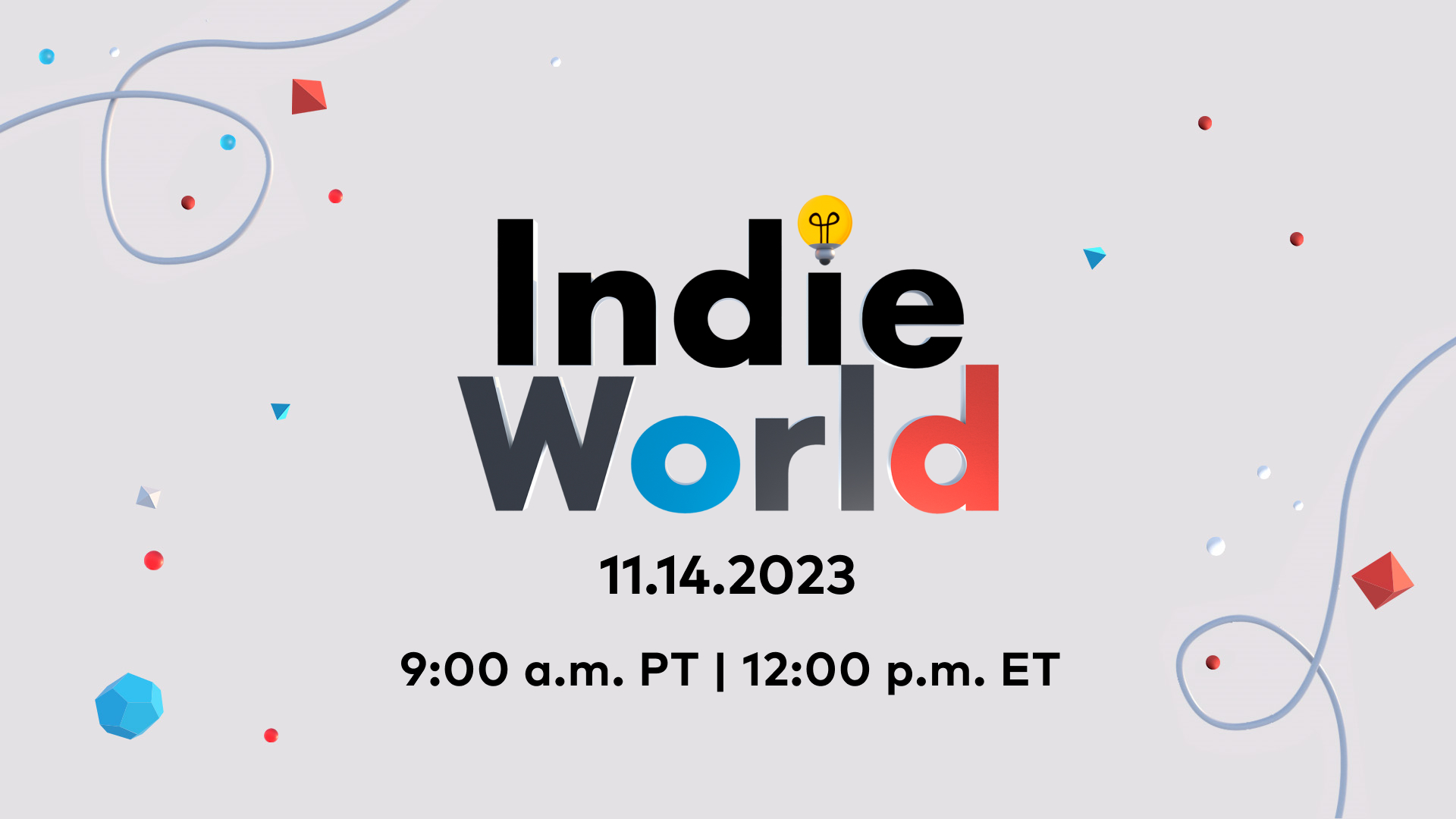 Nintendo has announced an Indie World Showcase for November 11