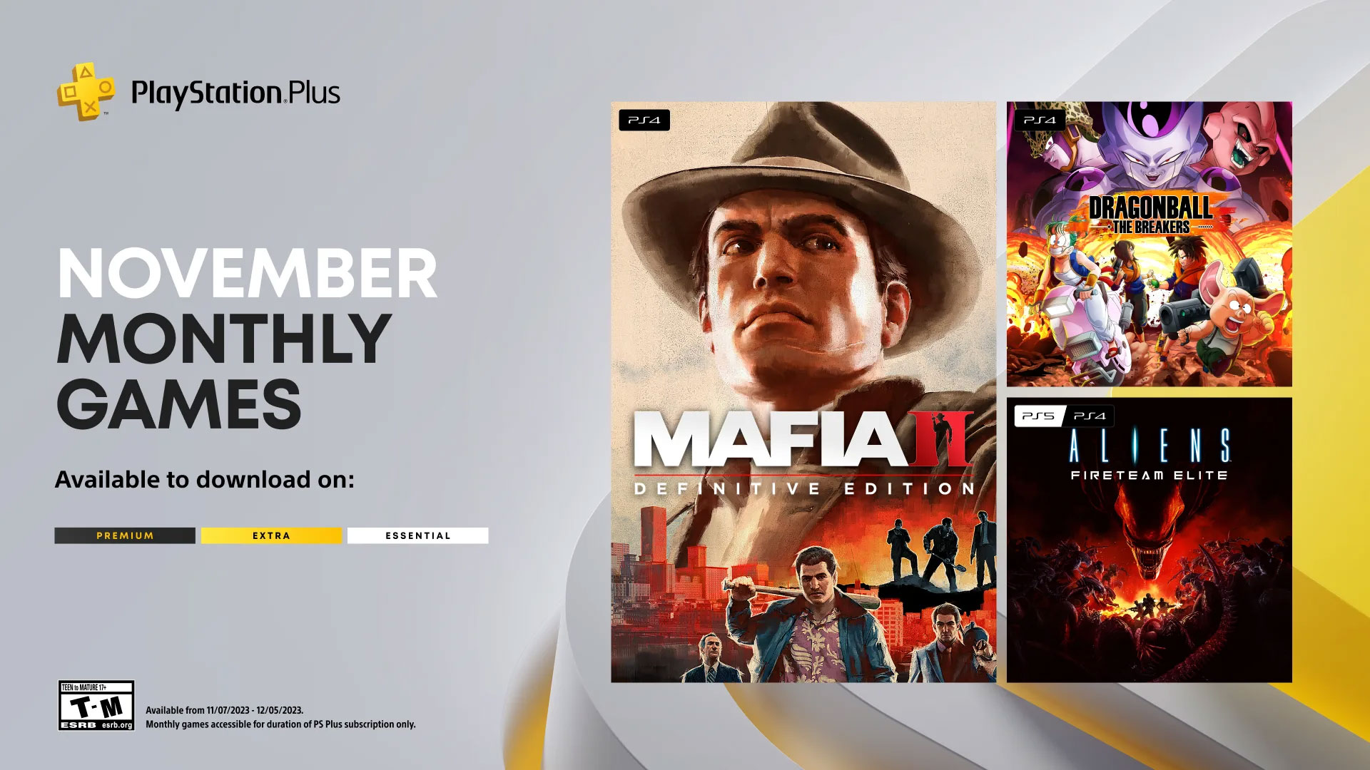 The PlayStation Plus Monthly Games for November will be available starting November 7