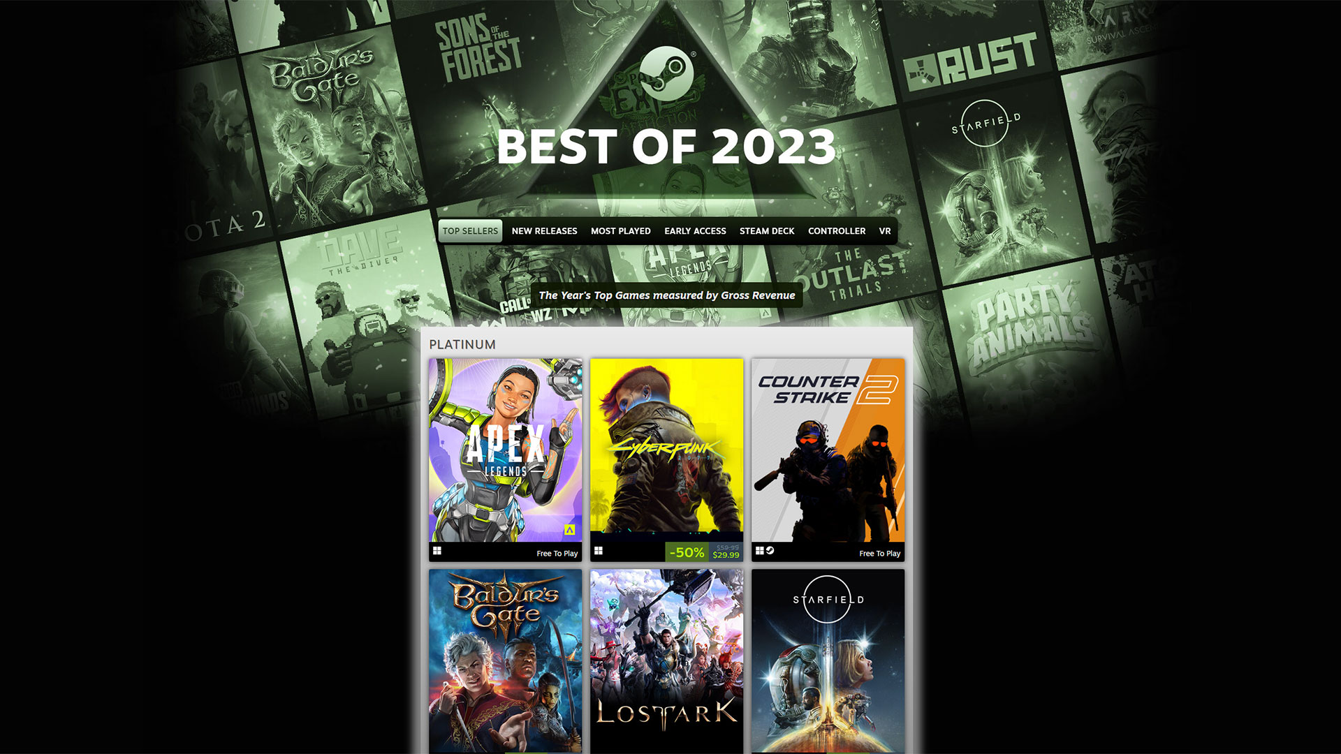 Steam has shared its Best of 2023, revealing top games across several categories