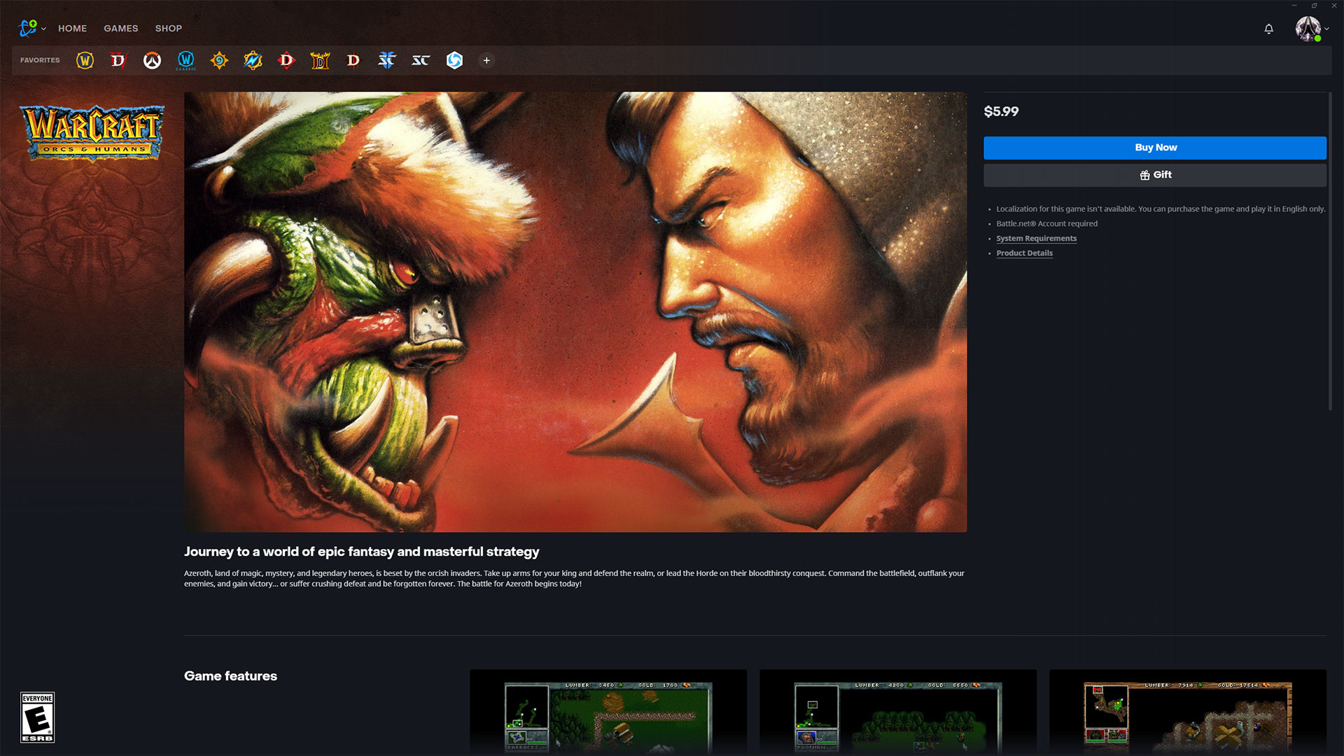 Warcraft: Orcs & Humans, Warcraft II: Tides of Darkness, and the original Diablo are now available on Battle.net