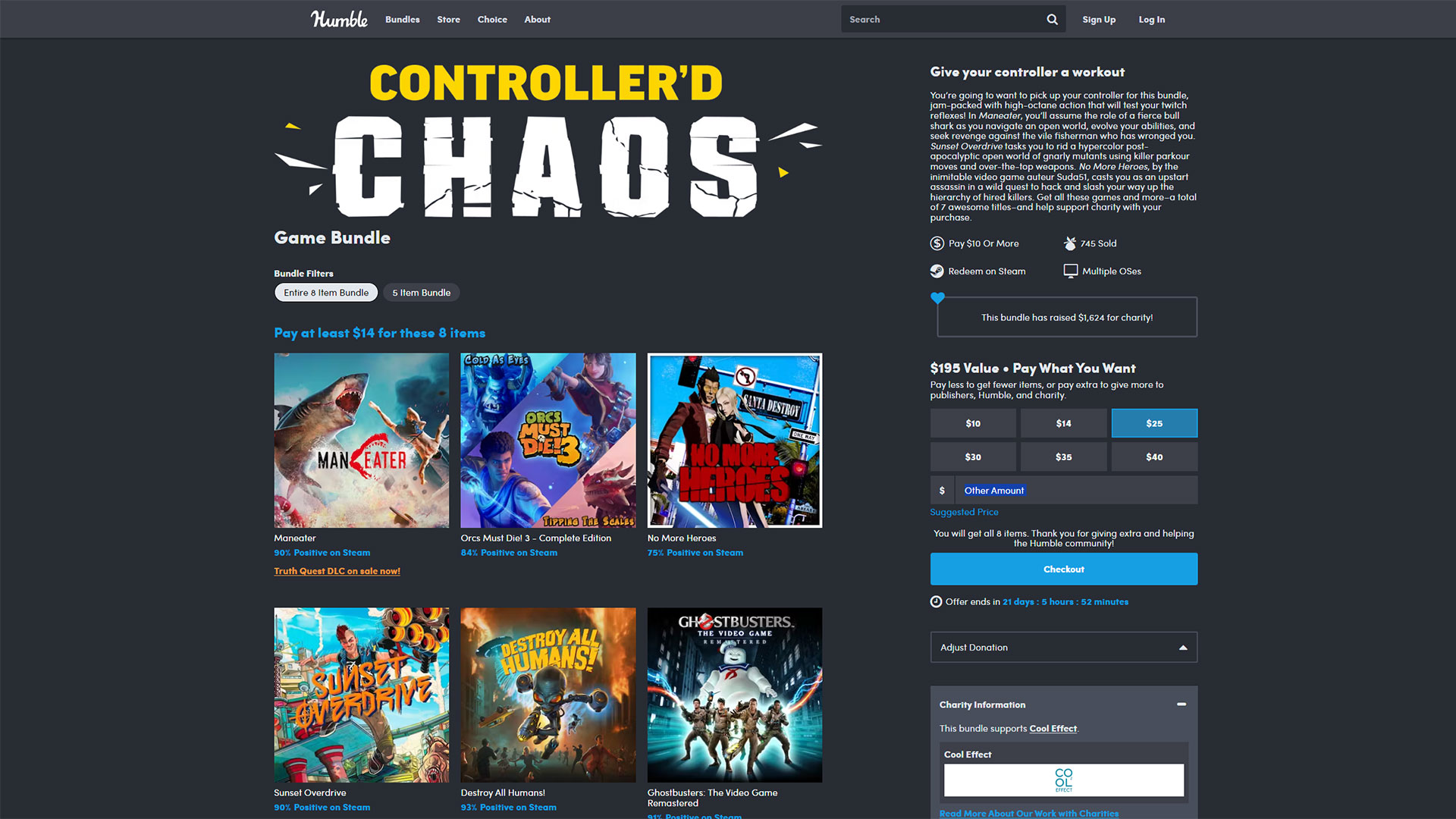 The Controller'd Chaos Game Bundle from Humble gets you 7 games and a coupon for $14