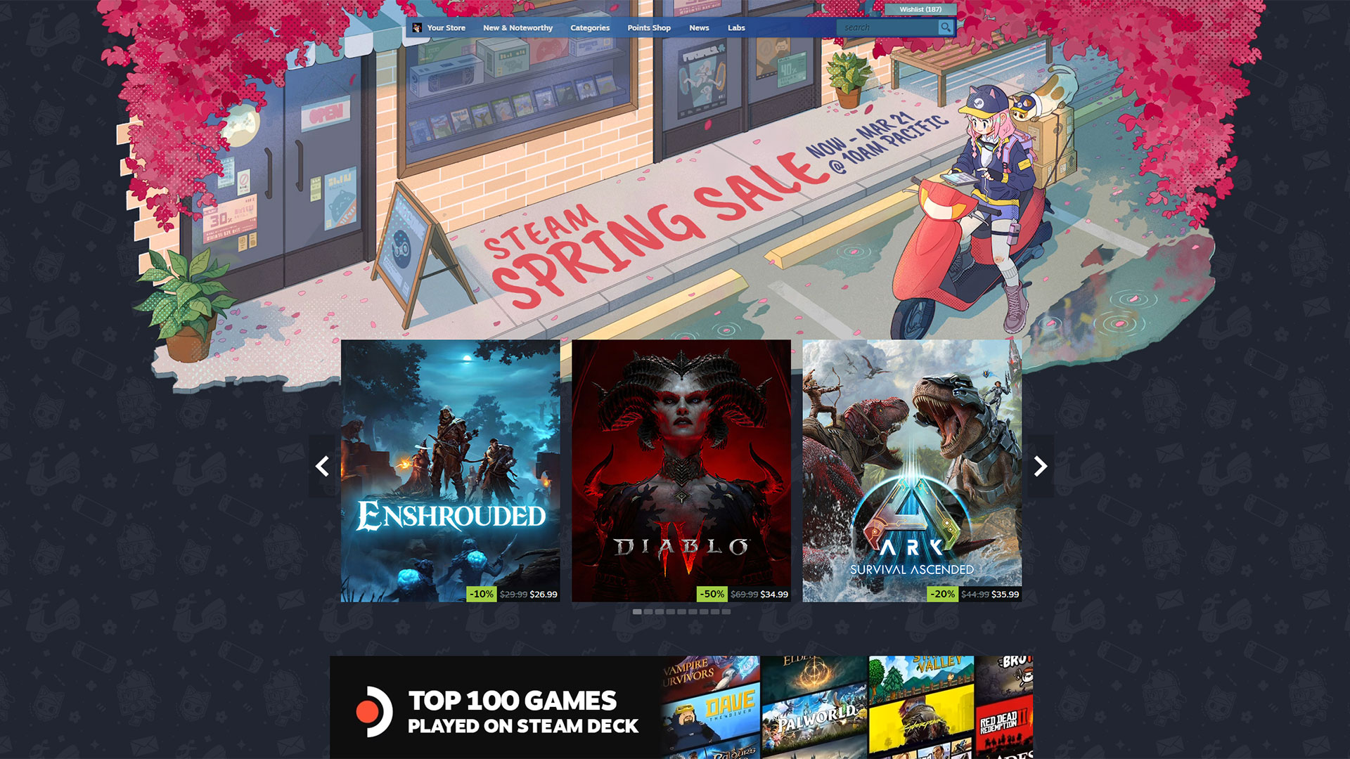 The 2024 Steam Spring Sale runs from now until March 21 (10:00am Pacific / 1:00pm Eastern)