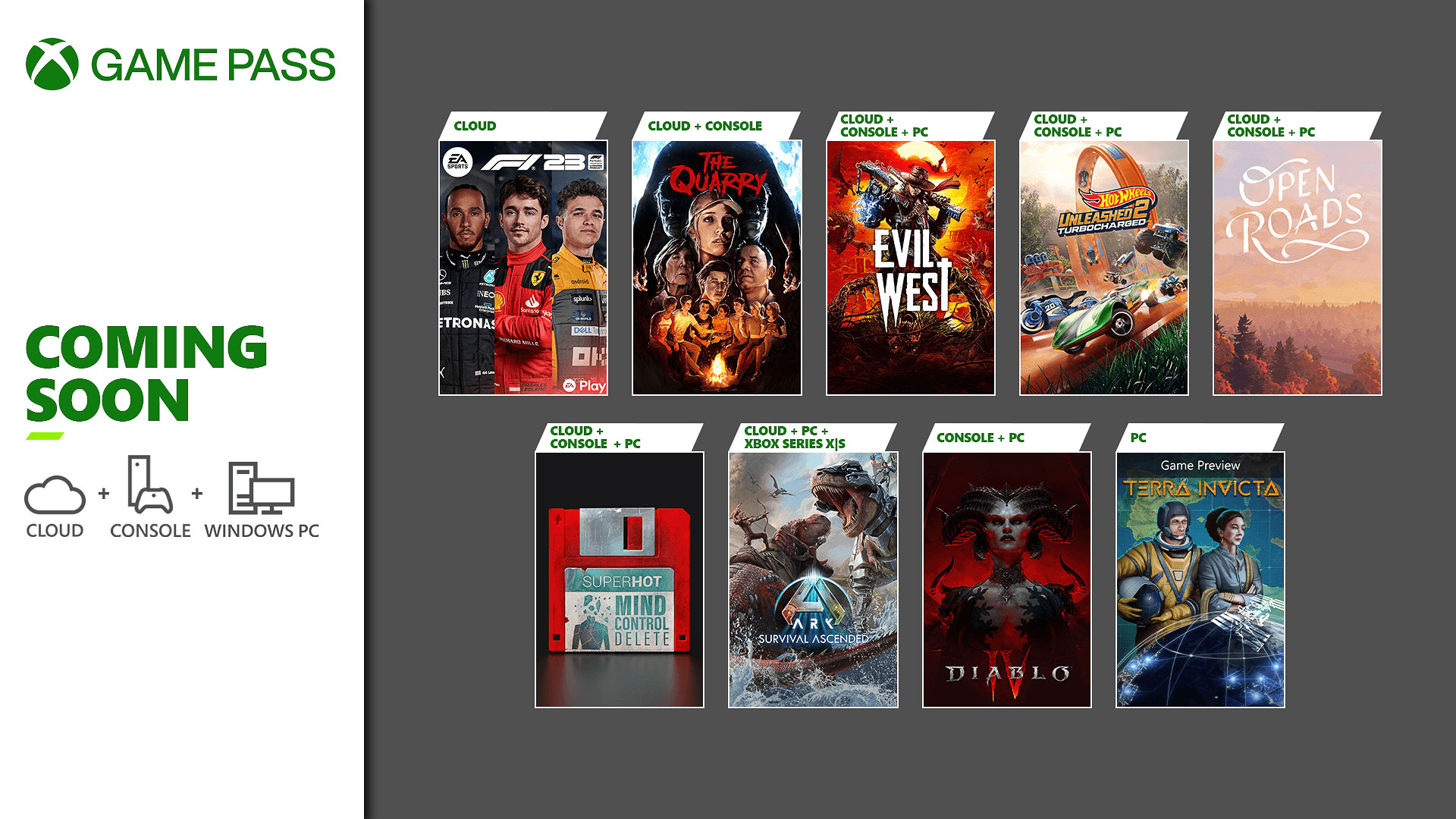 The Quarry and Diablo IV are among the games heading to Xbox Game Pass