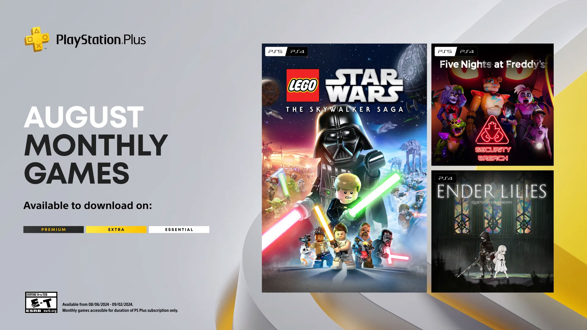 The PlayStation Plus Monthly Games for August 2024 include LEGO Star Wars: The Skywalker Saga