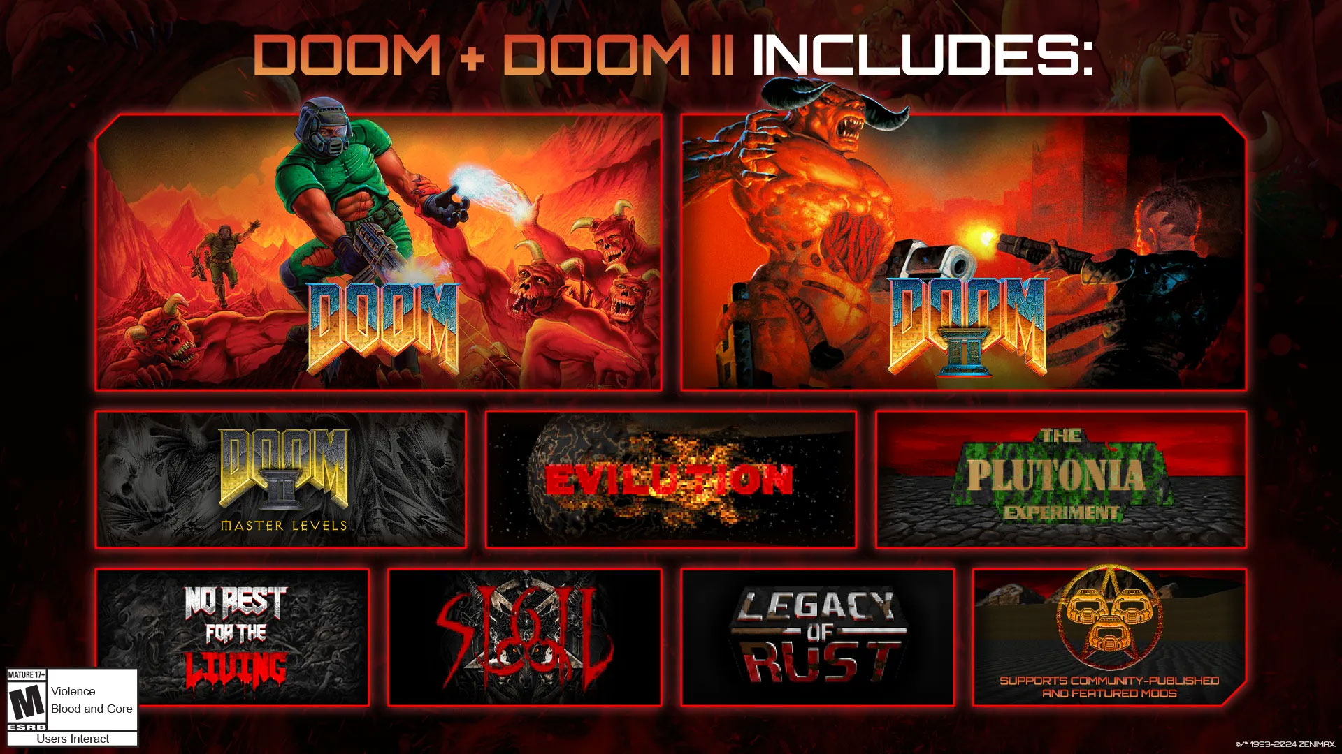 The newly enhanced versions of DOOM and DOOM II are now available