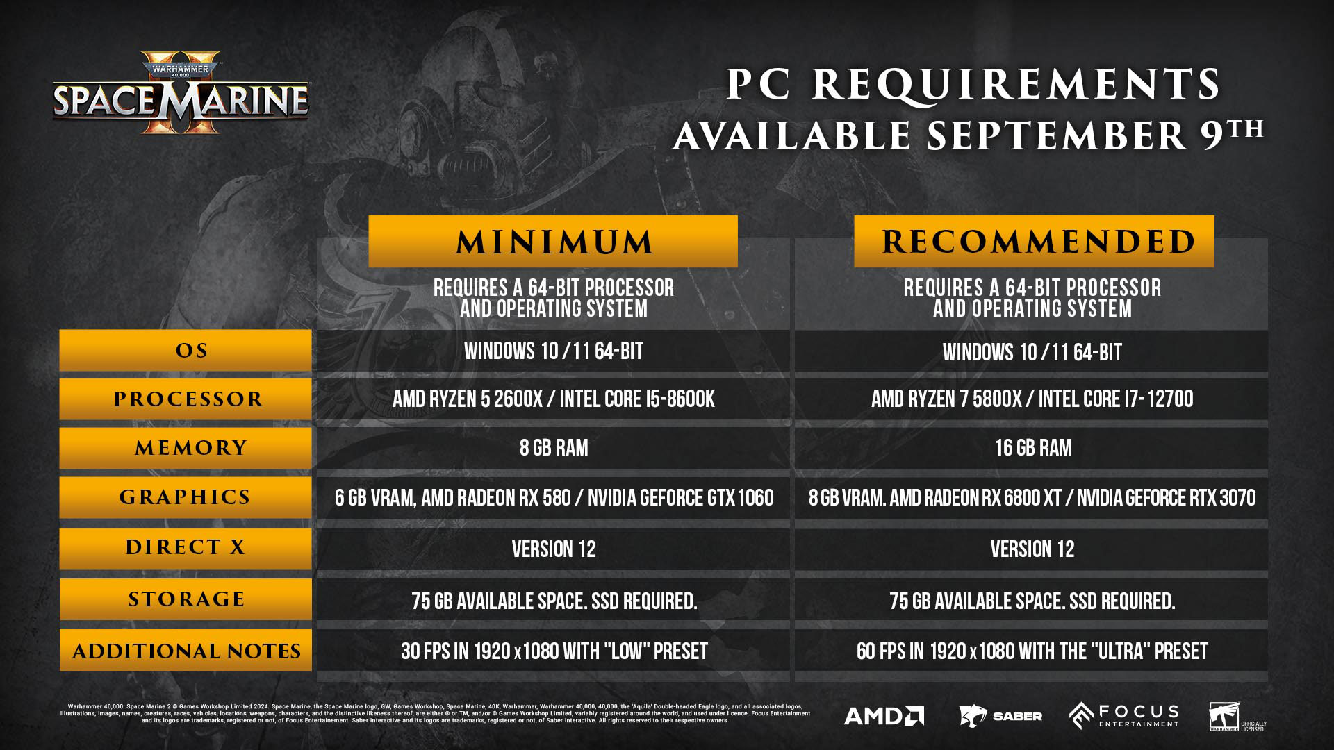 Warhammer 40,000: Space Marine 2 launches on September 9