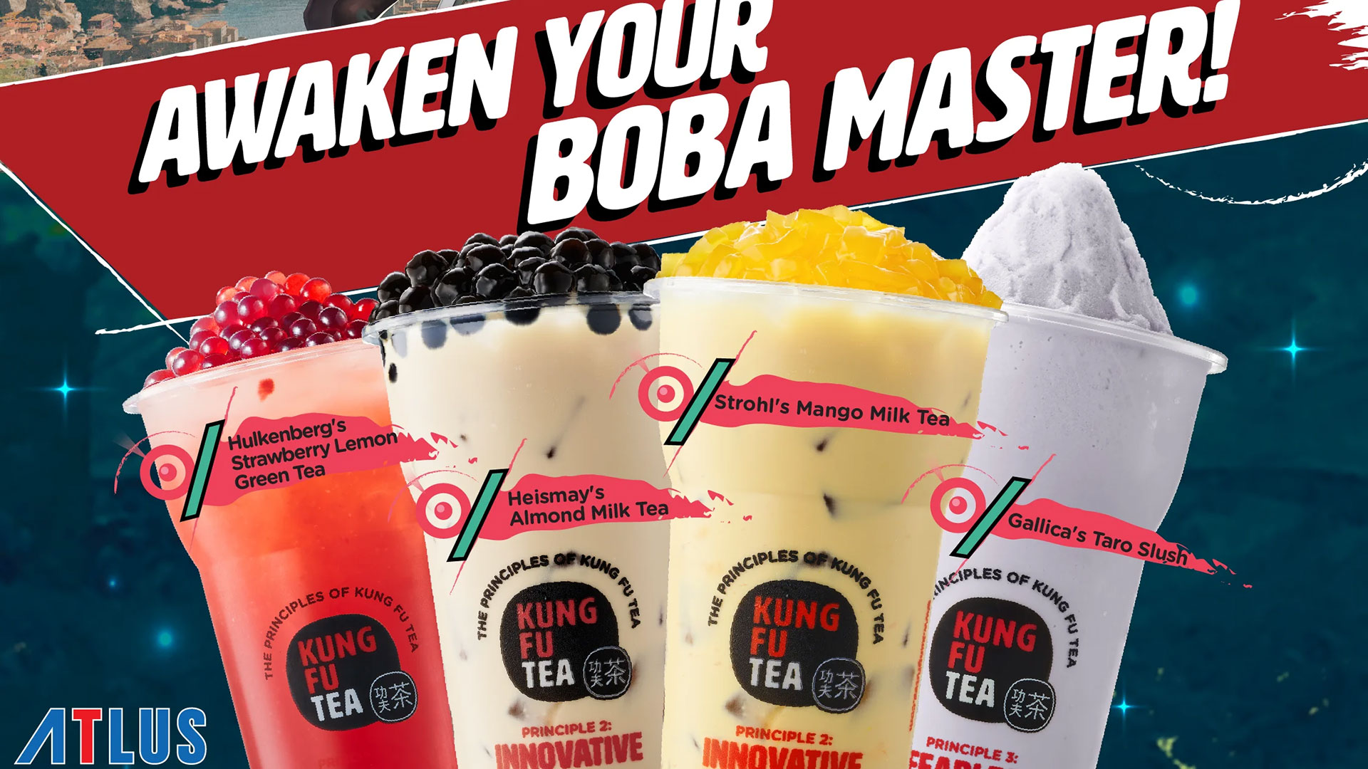 Kung Fu Tea is offering four drinks inspired by Metaphor: ReFantazio