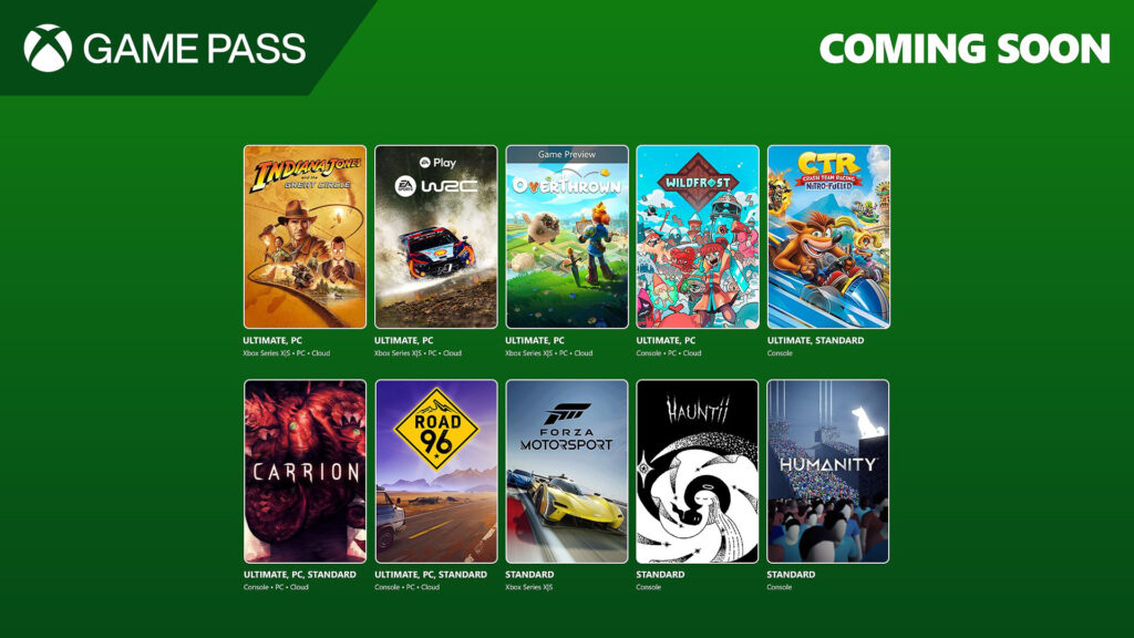 The first wave of games heading to Game Pass in December 2024 has been revealed