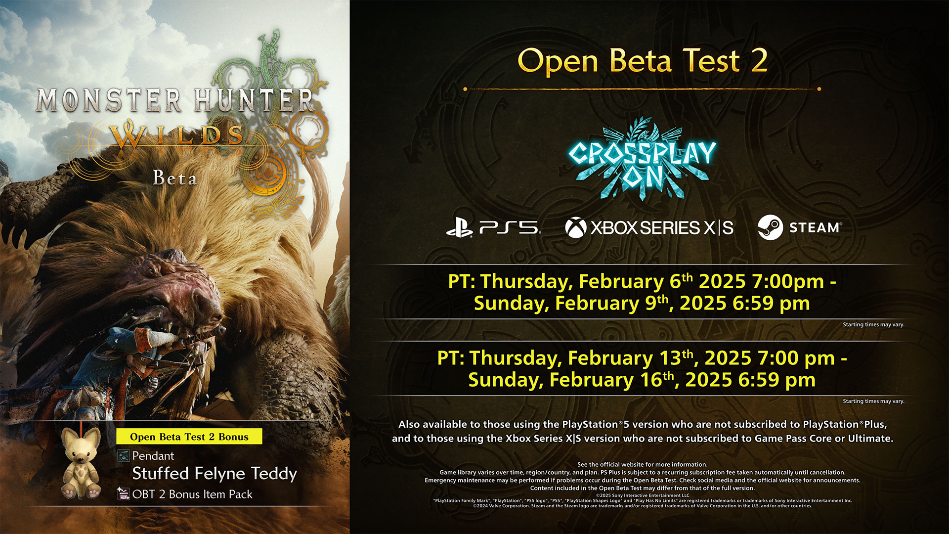 Monster Hunter Wilds is hosting another open beta test in February