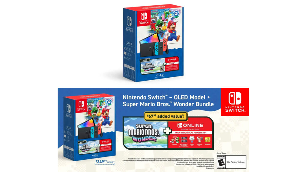 The Nintendo Switch OLED Super Mario Bros. Wonder Bundle is available for $349.99